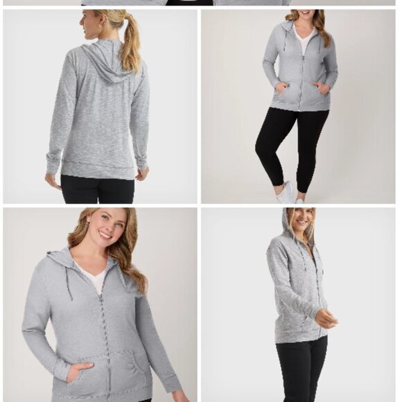 Hanes Women's Slub Jersey Full Zip Hoodie - S - NWT - Picture 4 of 5